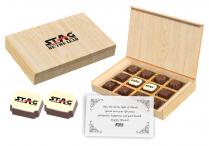 Premium Chocolates With Wooden Box ( 12 Chocolates )