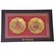 Gold Plated Laxmi ji , Ganeshji Wall Beauty